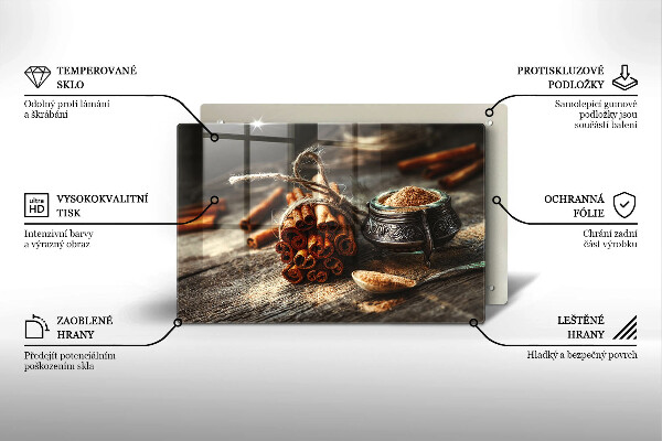 Krájecí prkénko skleněné Vanilkové lusky