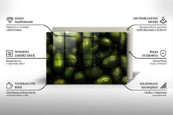 Krájecí prkénko skleněné Ovoce avokádo