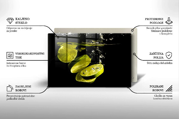 Skleněná deska do kuchyně Limetky ve vodě