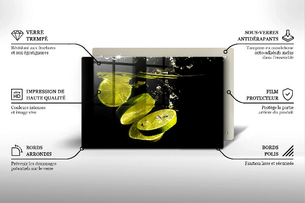 Skleněná deska do kuchyně Limetky ve vodě
