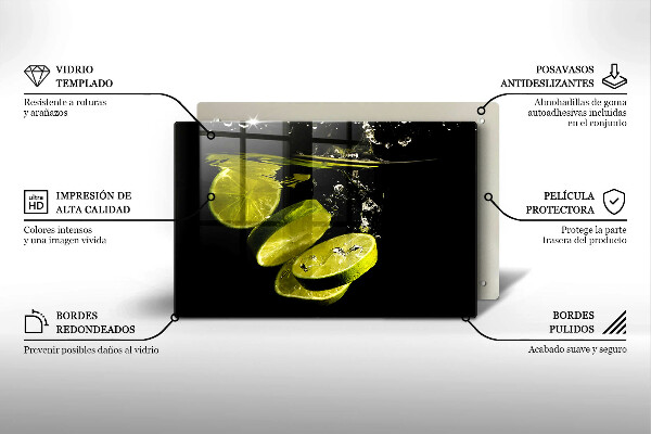 Skleněná deska do kuchyně Limetky ve vodě