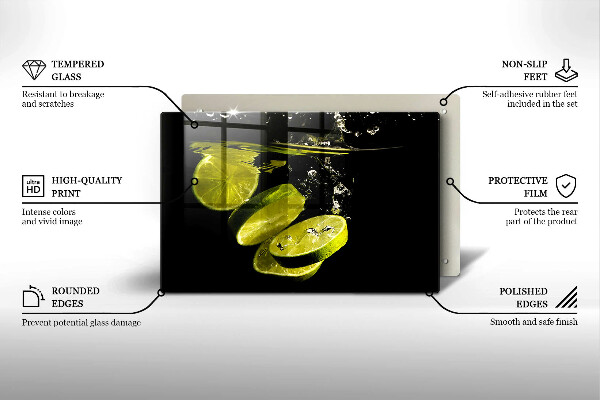 Skleněná deska do kuchyně Limetky ve vodě