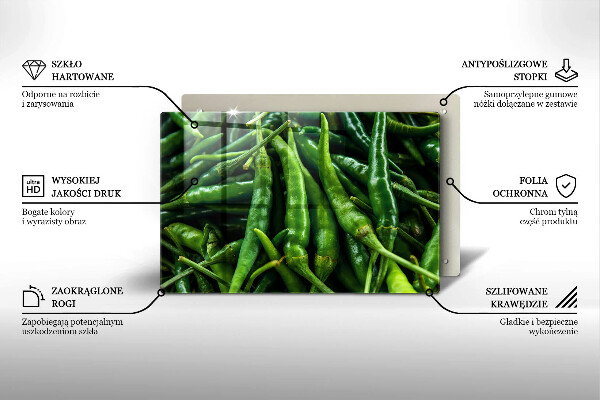 Skleněná deska do kuchyně Hrachové lusky