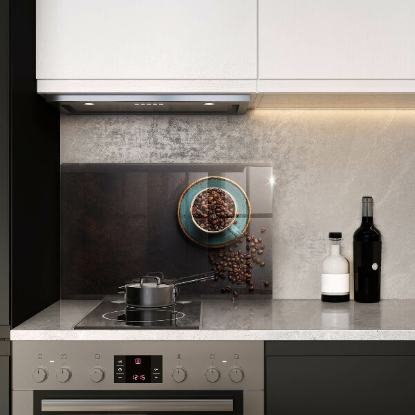 Skleněná deska do kuchyně Šálek kávových zrn