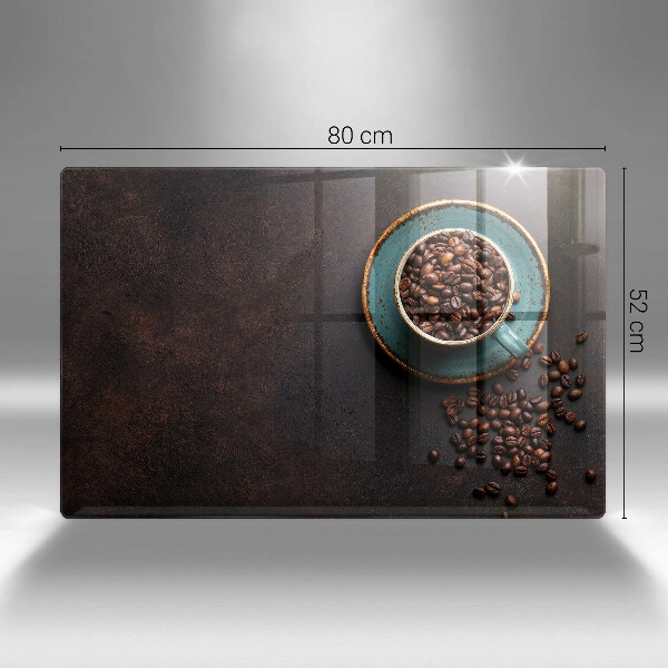 Skleněná deska do kuchyně Šálek kávových zrn