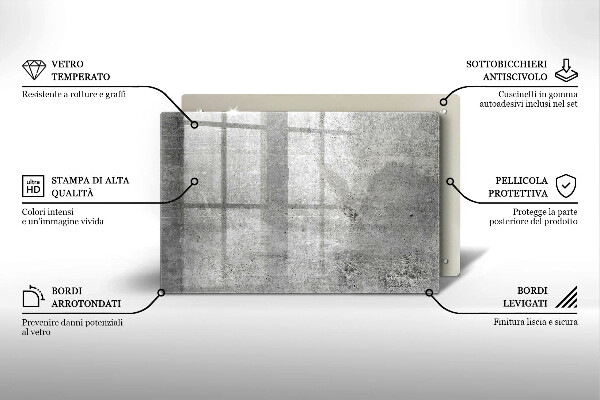 Skleněná deska do kuchyně Betonová textura