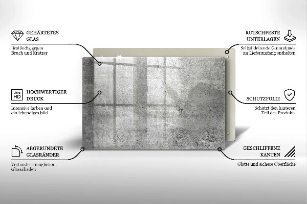Skleněná deska do kuchyně Betonová textura