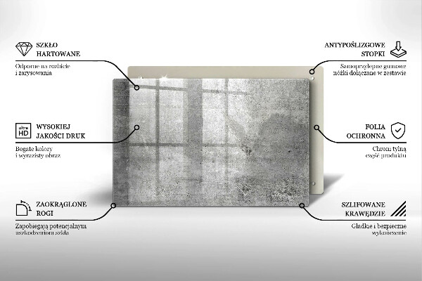 Skleněná deska do kuchyně Betonová textura