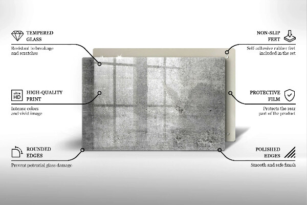 Skleněná deska do kuchyně Betonová textura
