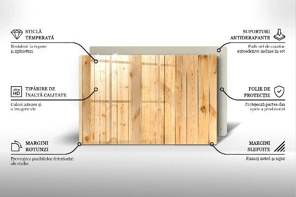 Skleněná deska do kuchyně Jemné dřevěné desky