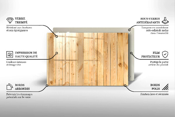 Skleněná deska do kuchyně Jemné dřevěné desky
