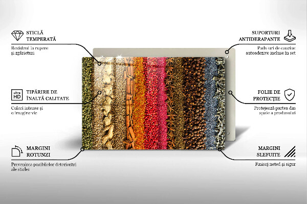 Skleněná deska do kuchyně Barevné koření