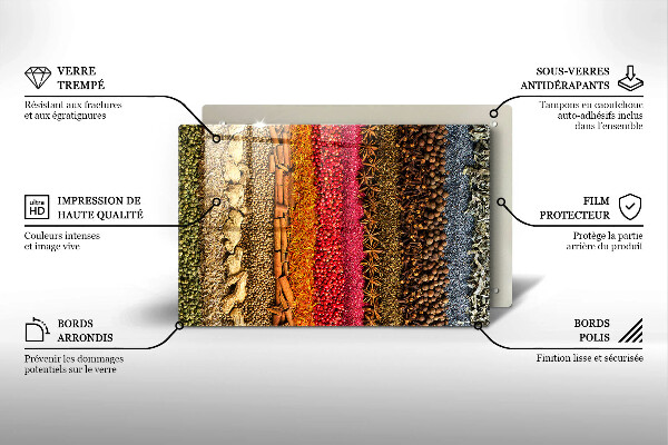 Skleněná deska do kuchyně Barevné koření