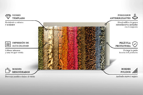 Skleněná deska do kuchyně Barevné koření