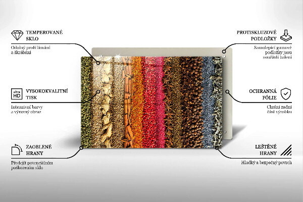 Skleněná deska do kuchyně Barevné koření