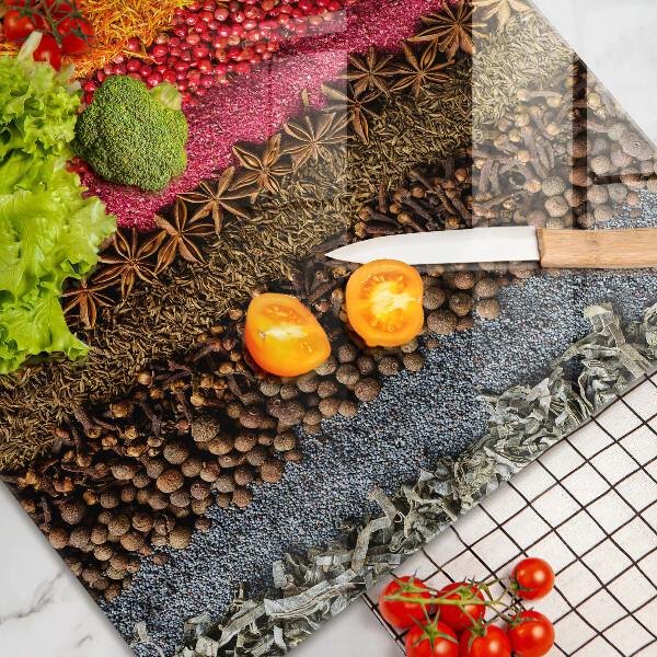 Skleněná deska do kuchyně Barevné koření