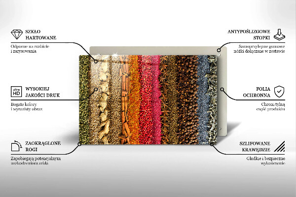 Skleněná deska do kuchyně Barevné koření