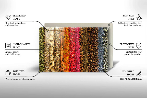 Skleněná deska do kuchyně Barevné koření