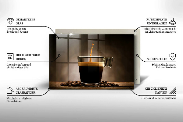 Skleněná deska do kuchyně Sklo a kávová zrna