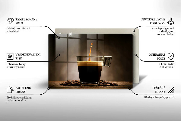Skleněná deska do kuchyně Sklo a kávová zrna