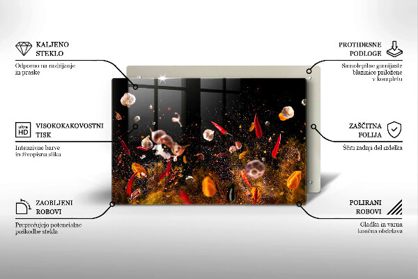 Skleněná deska do kuchyně Pálivé koření