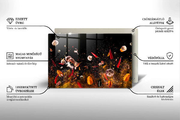 Skleněná deska do kuchyně Pálivé koření