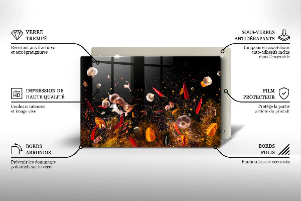 Skleněná deska do kuchyně Pálivé koření