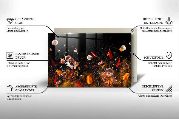 Skleněná deska do kuchyně Pálivé koření