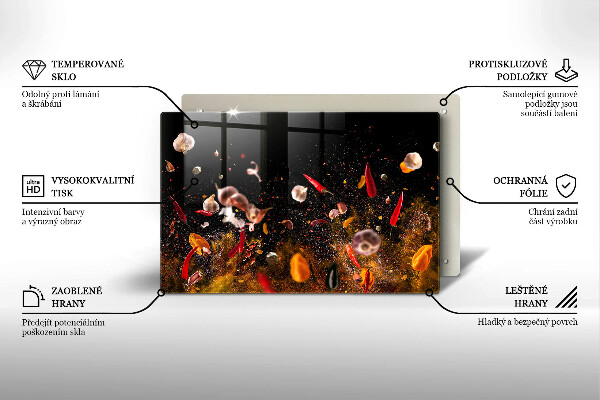 Skleněná deska do kuchyně Pálivé koření