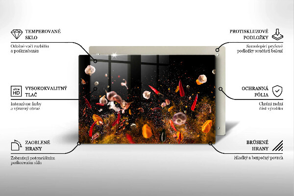 Skleněná deska do kuchyně Pálivé koření