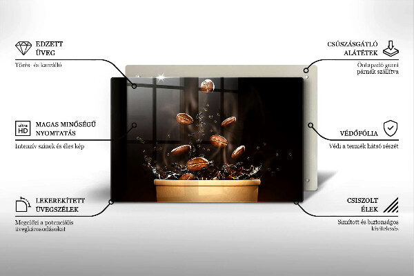Skleněná deska do kuchyně Horká kávová zrna