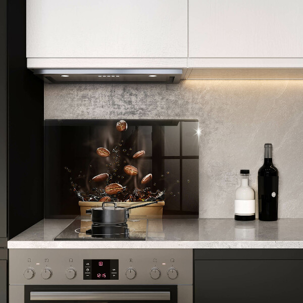 Skleněná deska do kuchyně Horká kávová zrna