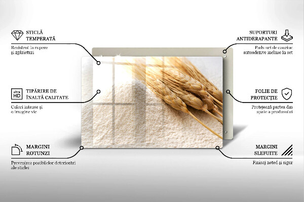 Skleněná deska do kuchyně Mouka a obilné klasy