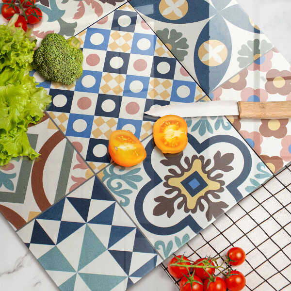 Skleněná deska do kuchyně Dekorativní dlaždice