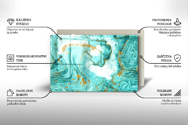 Krájecí prkénko skleněné Modrá abstrakce