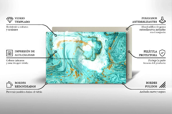Krájecí prkénko skleněné Modrá abstrakce