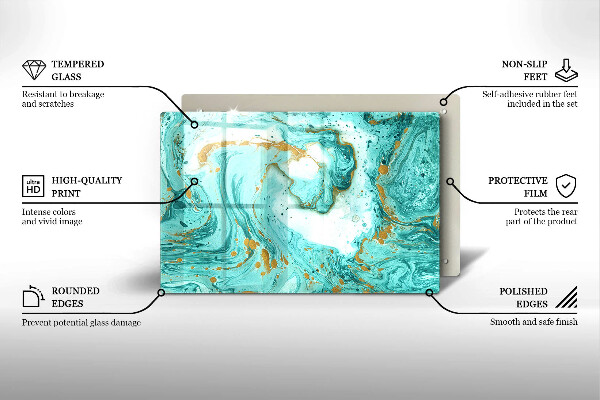 Krájecí prkénko skleněné Modrá abstrakce