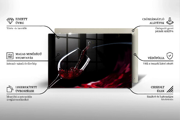 Skleněná deska do kuchyně Sklenka červeného vína