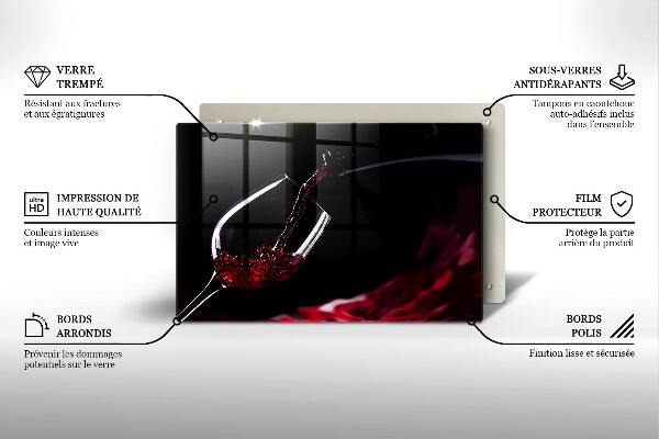 Skleněná deska do kuchyně Sklenka červeného vína