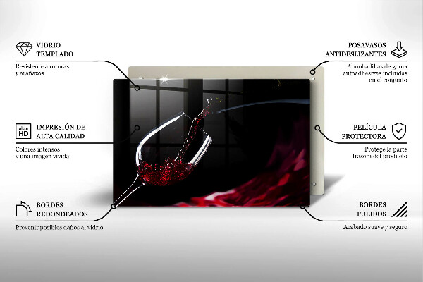 Skleněná deska do kuchyně Sklenka červeného vína