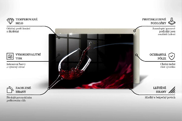 Skleněná deska do kuchyně Sklenka červeného vína