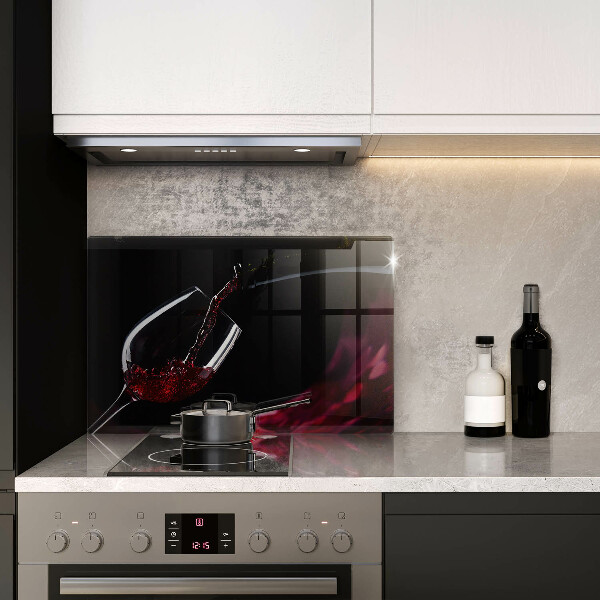 Skleněná deska do kuchyně Sklenka červeného vína