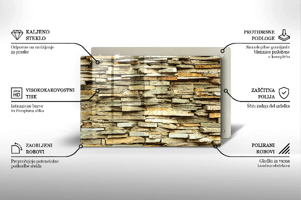 Skleněná deska do kuchyně Dekorativní kameny