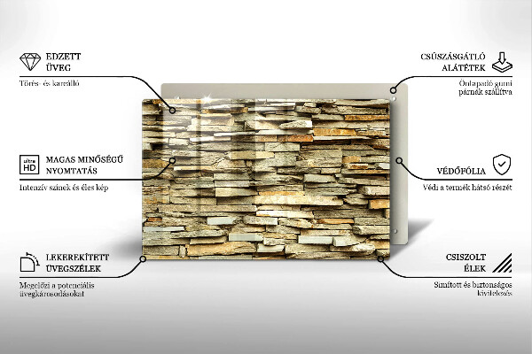 Skleněná deska do kuchyně Dekorativní kameny
