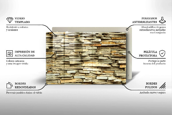 Skleněná deska do kuchyně Dekorativní kameny