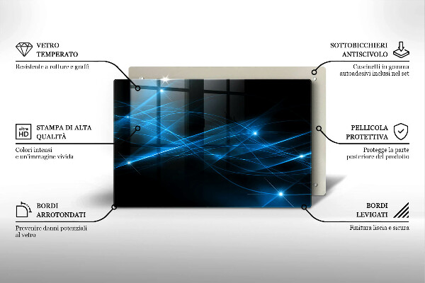 Skleněná deska do kuchyně Abstraktní modrý kouř