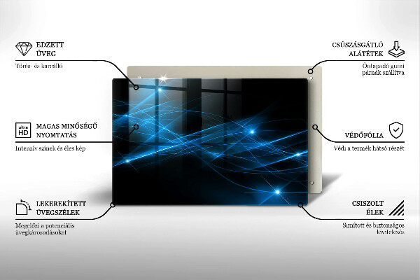 Skleněná deska do kuchyně Abstraktní modrý kouř