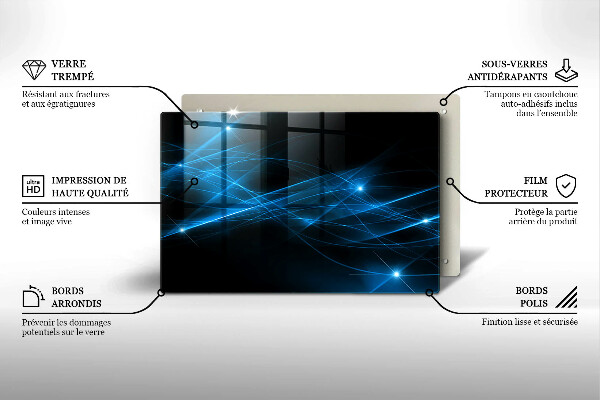 Skleněná deska do kuchyně Abstraktní modrý kouř