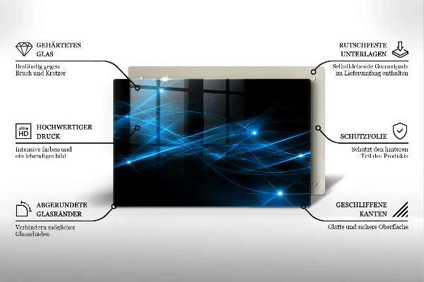 Skleněná deska do kuchyně Abstraktní modrý kouř