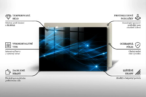 Skleněná deska do kuchyně Abstraktní modrý kouř